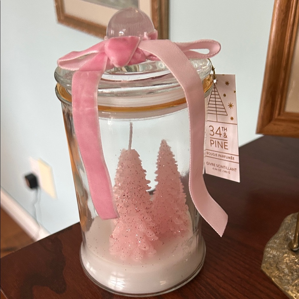 Pink Tree candle Diorama Jar
